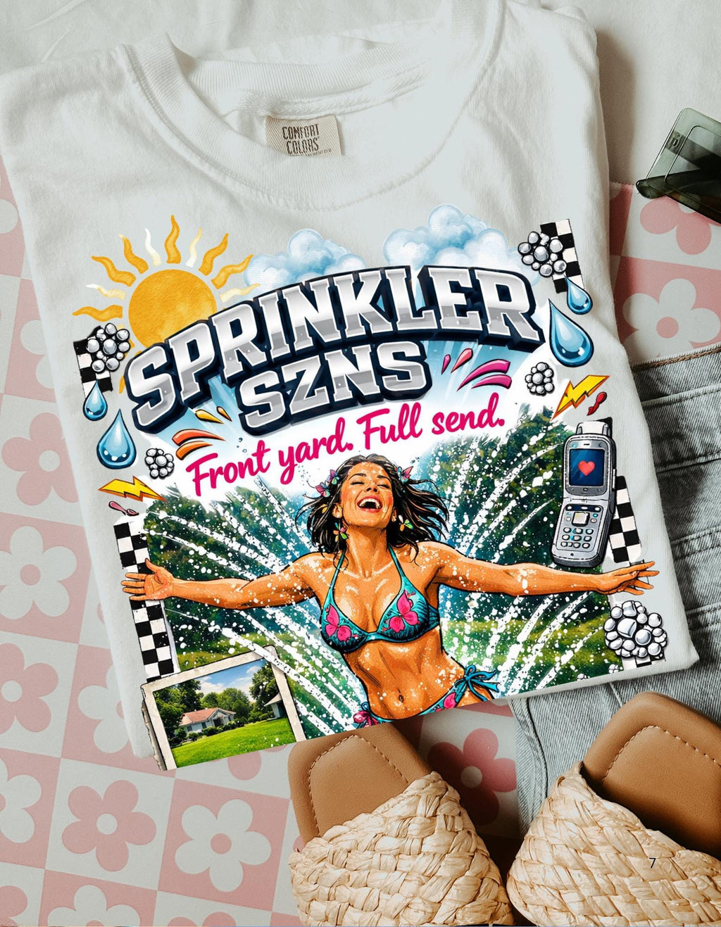 Sprinkler Szns Retro Graphic Tee | Summer Pool Party Vibes Unisex Top