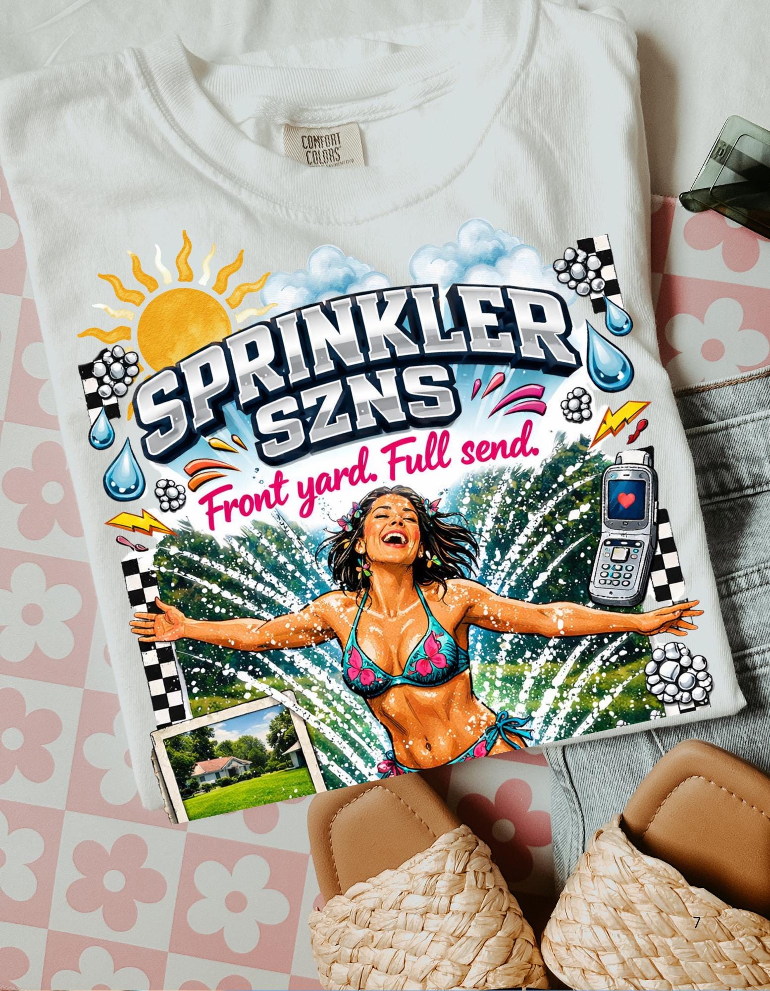Sprinkler Szns Retro Graphic Tee | Summer Pool Party Vibes Unisex Top