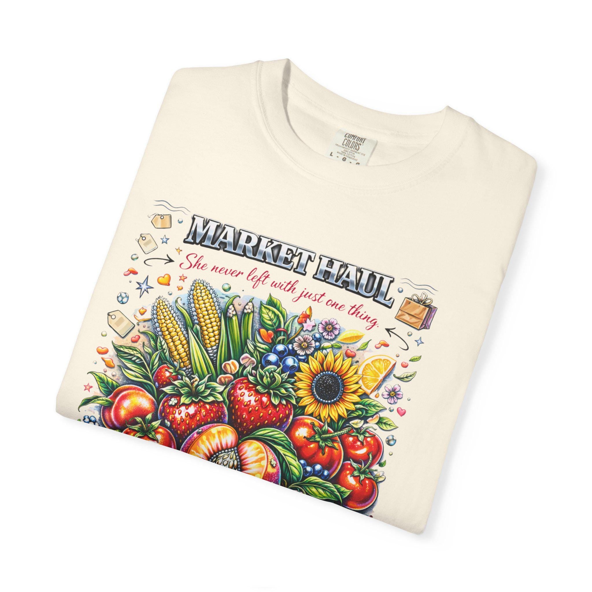 Farmers Market Produce Illustration T-Shirt | Vintage Fruit Veggie Graphic Tee Vegan Garden Lover Gift