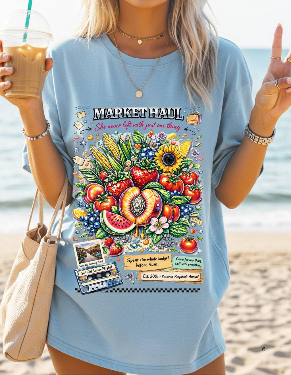 Farmers Market Produce Illustration T-Shirt | Vintage Fruit Veggie Graphic Tee Vegan Garden Lover Gift