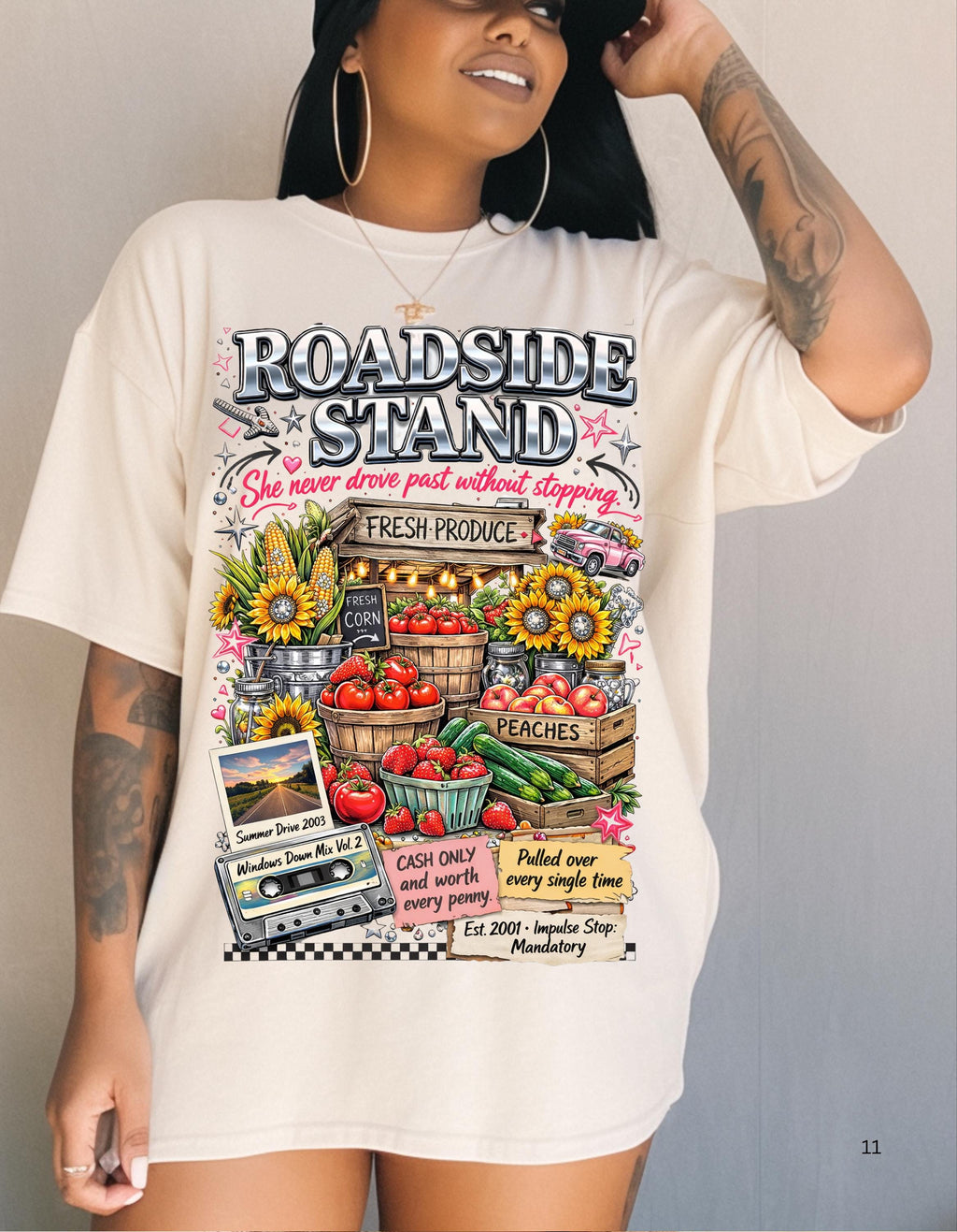 Roadside Stand Produce T-Shirt | Vintage Farmers Market Graphic Tee | Retro Country Style Unisex Shirt
