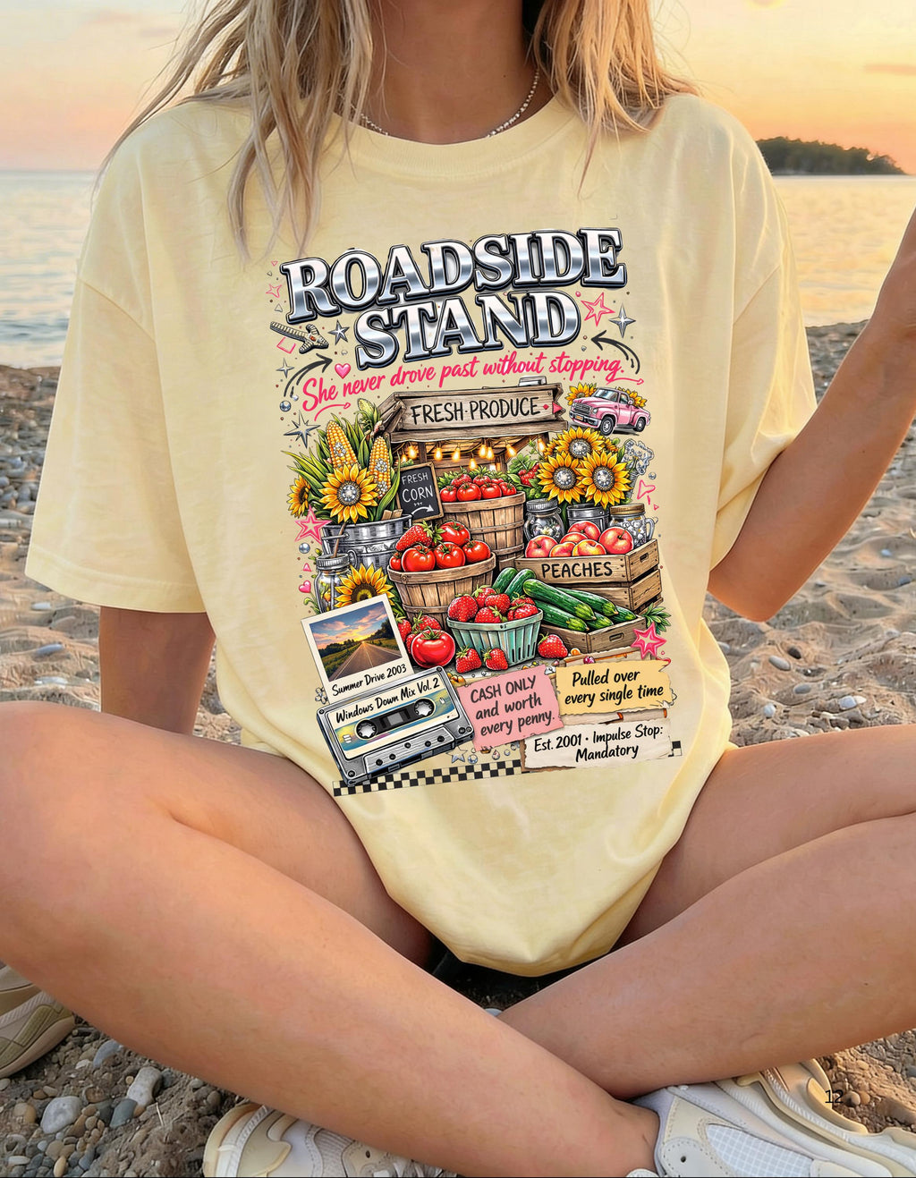 Roadside Stand Produce T-Shirt | Vintage Farmers Market Graphic Tee | Retro Country Style Unisex Shirt