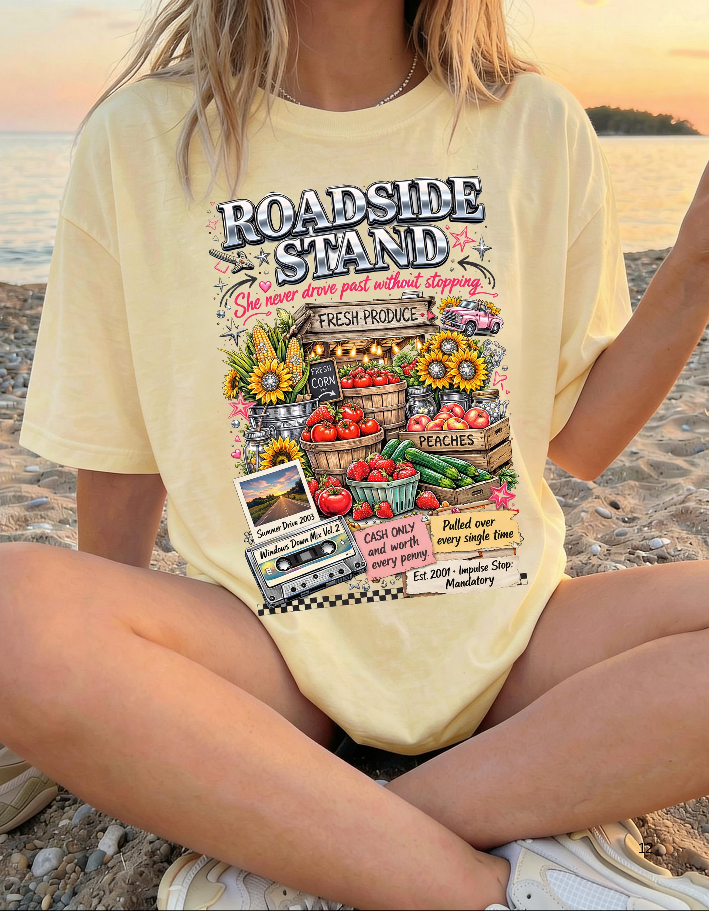 Roadside Stand Produce T-Shirt | Vintage Farmers Market Graphic Tee | Retro Country Style Unisex Shirt