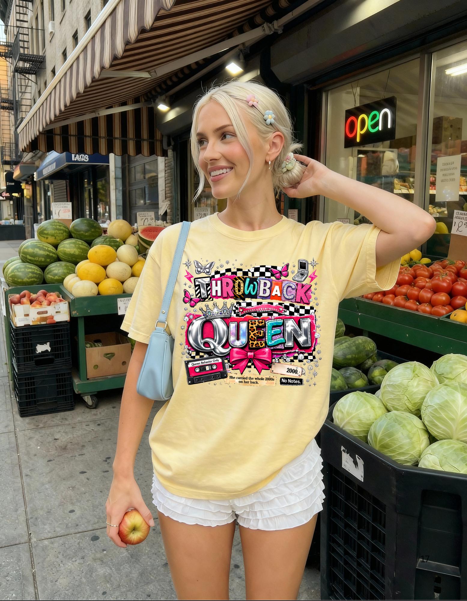 Throwback Queen T-Shirt: 90s Retro Cassette Pop Art Music Tee