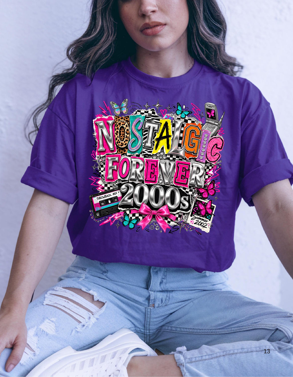 Y2K Nostalgic Graphic T-Shirt | 2000s Retro Cassette Phone Design Vintage Throwback Tee