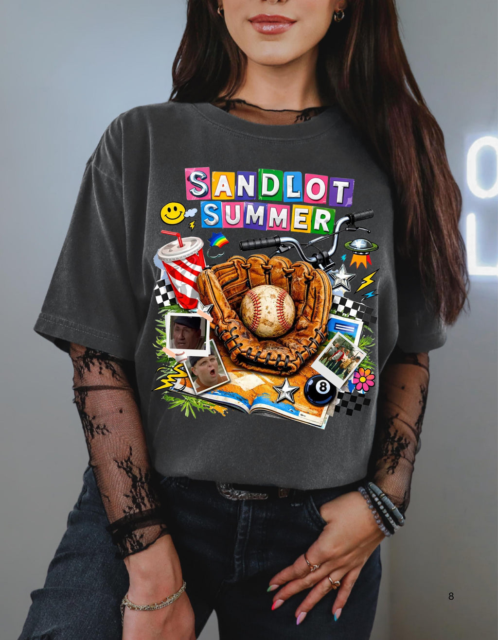 baseball Summer T-shirt | Baseball Glove Graphic Tee, Retro 90s Collage