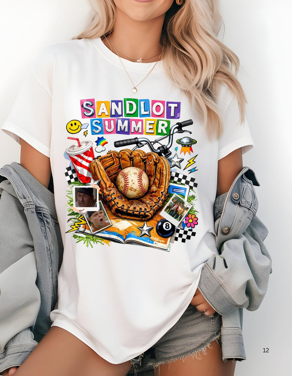 baseball Summer T-shirt | Baseball Glove Graphic Tee, Retro 90s Collage