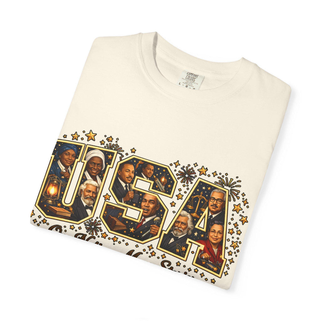 USA Letters Collage T-Shirt | Vintage Photo Patriotic Design Retro American Graphic Tee Gift