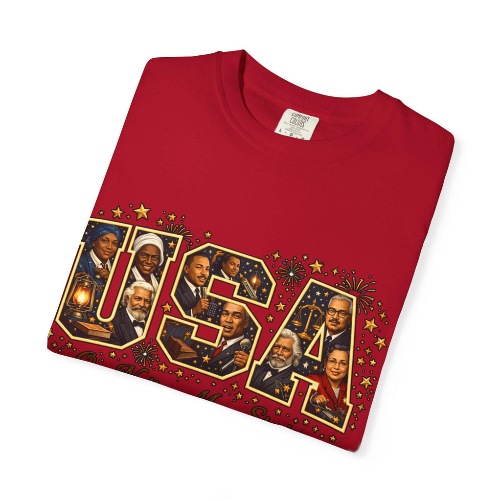 USA Letters Collage T-Shirt | Vintage Photo Patriotic Design Retro American Graphic Tee Gift