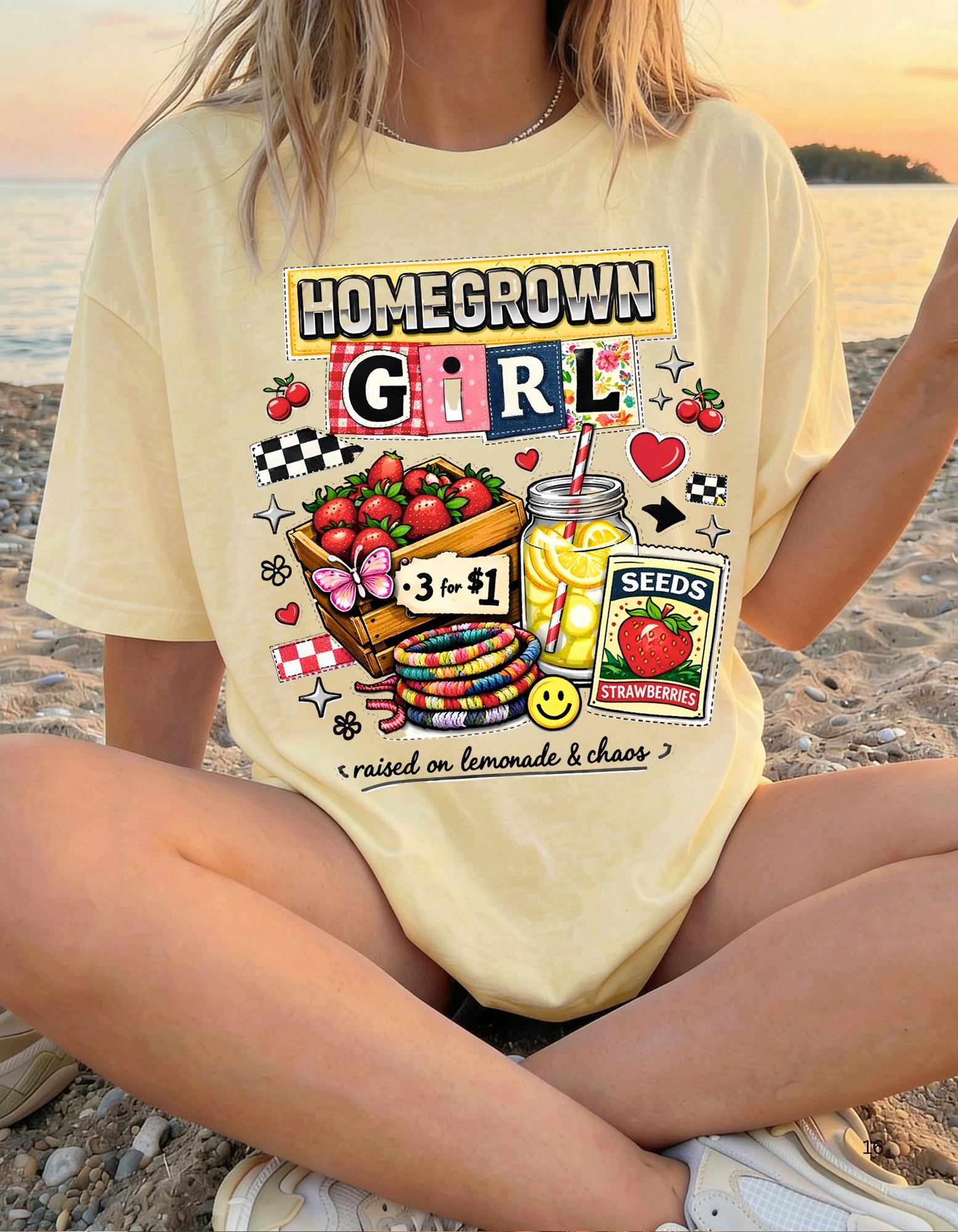Homegrown Girl Garden Market Graphic Tee | Vintage Dyed Cotton Shirt