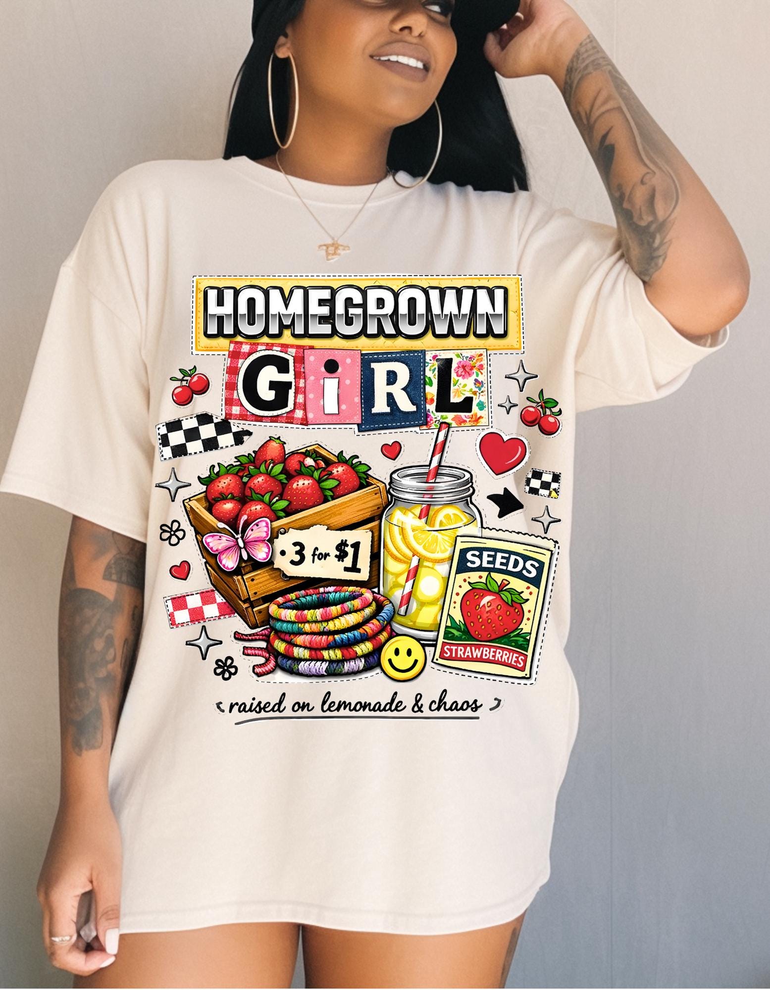Homegrown Girl Garden Market Graphic Tee | Vintage Dyed Cotton Shirt
