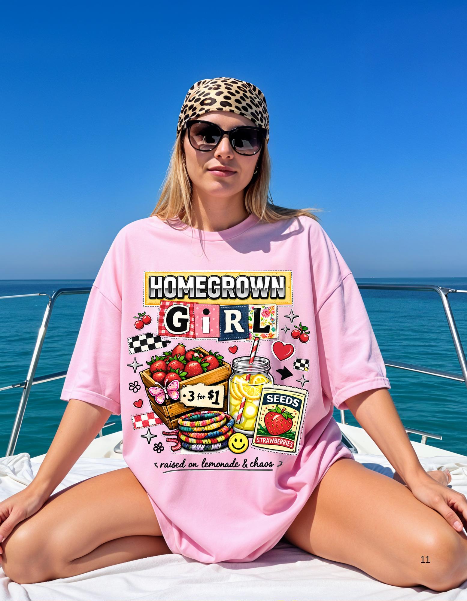 Homegrown Girl Garden Market Graphic Tee | Vintage Dyed Cotton Shirt