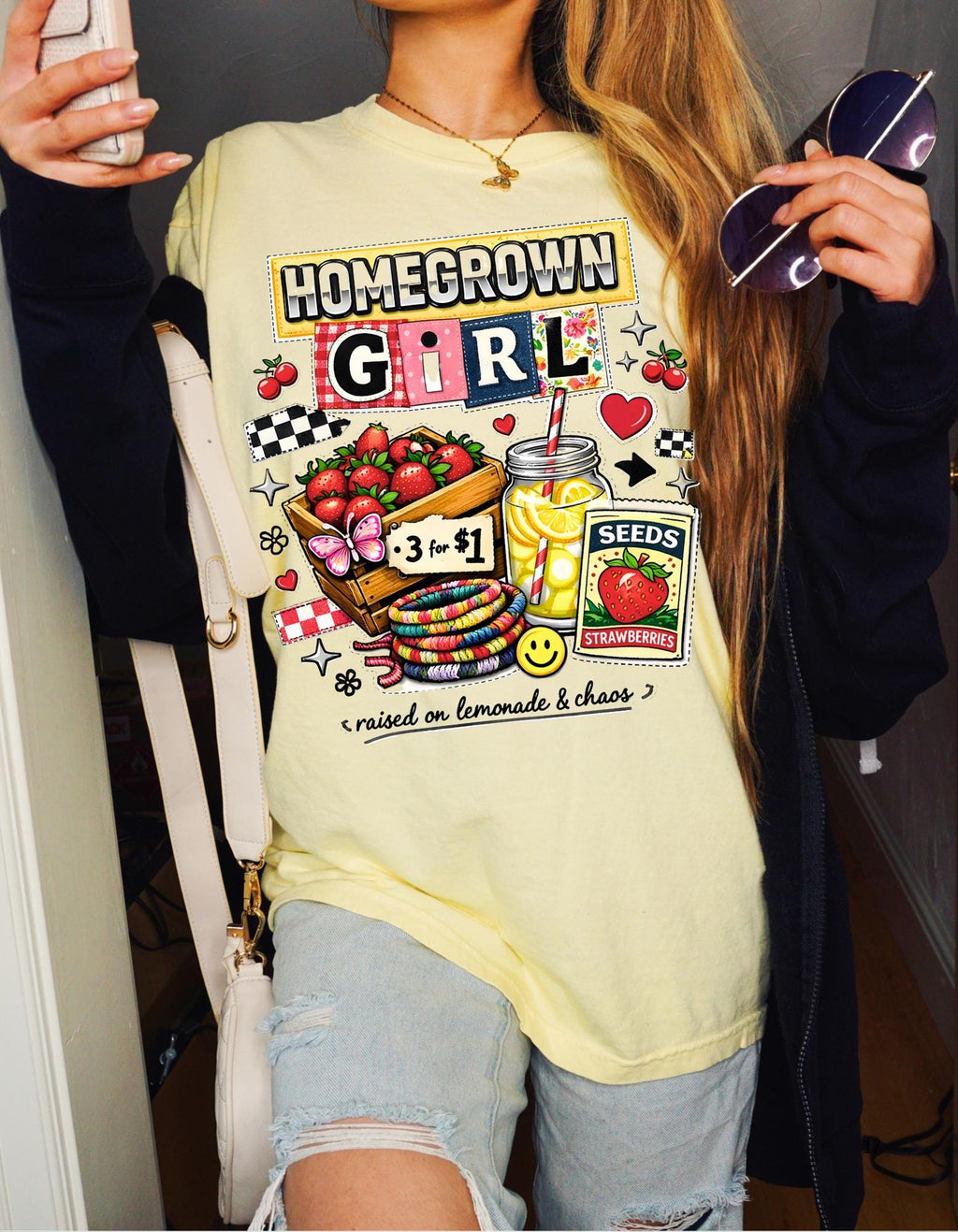Homegrown Girl Garden Market Graphic Tee | Vintage Dyed Cotton Shirt