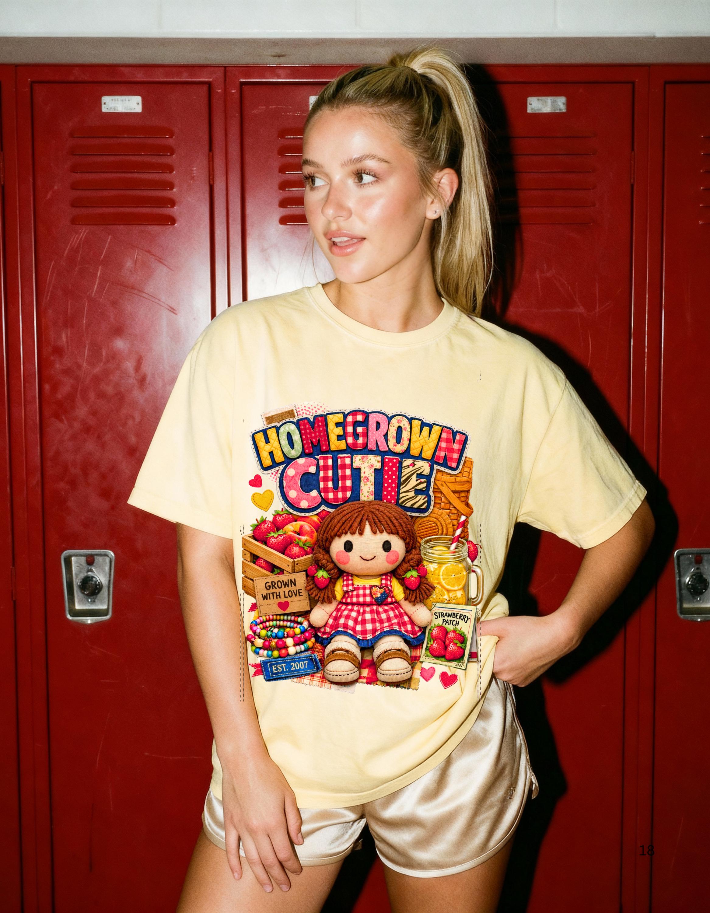 Homegrown Cutie T-Shirt: Vintage Farm Produce Graphic Tee, Garden Lover Apparel