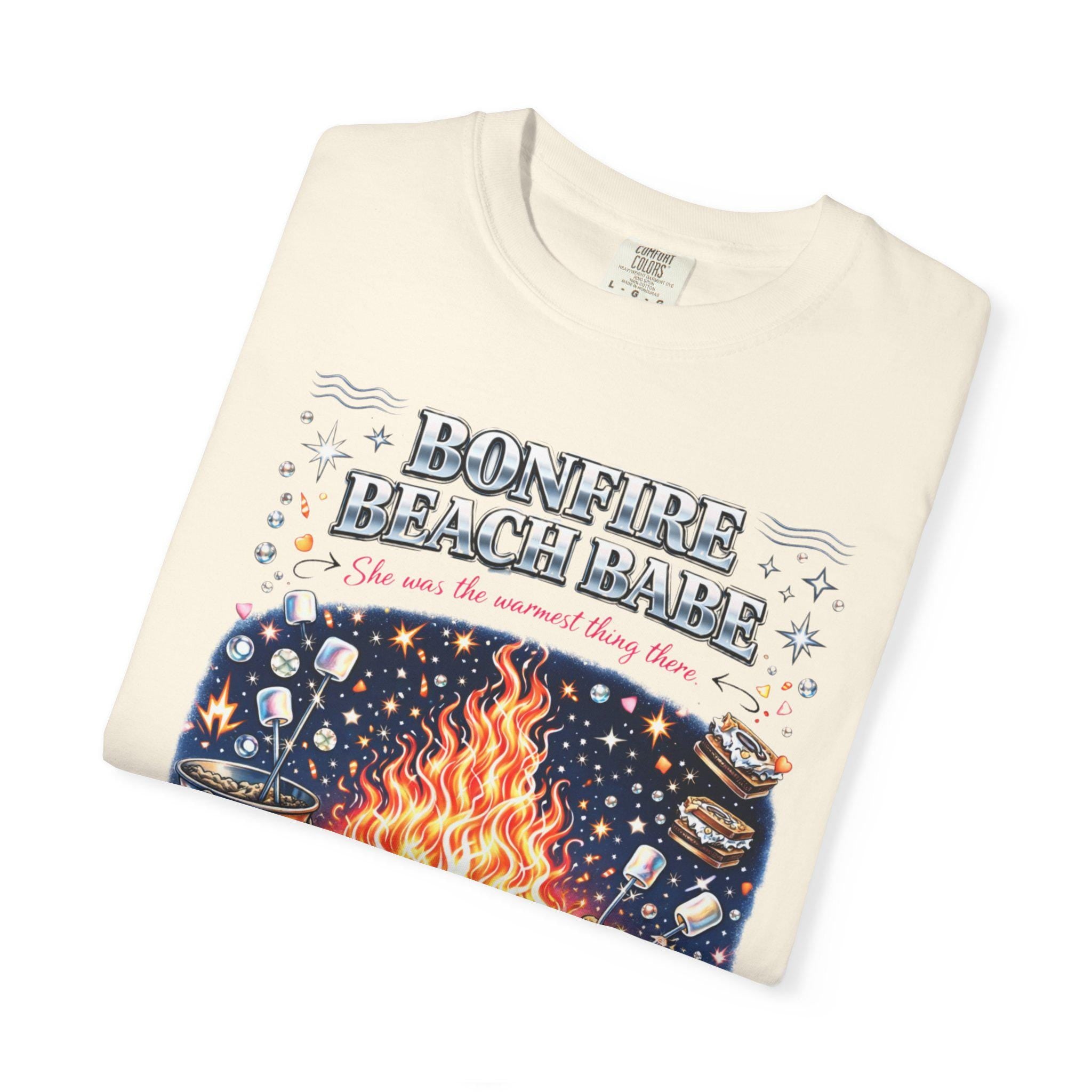 Bonfire Beach Night T-Shirt | Campfire Coastal Graphic Tee Summer Outdoor Unisex Apparel