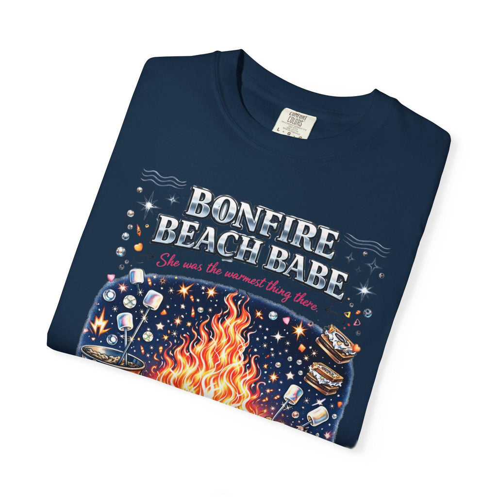 Bonfire Beach Night T-Shirt | Campfire Coastal Graphic Tee Summer Outdoor Unisex Apparel