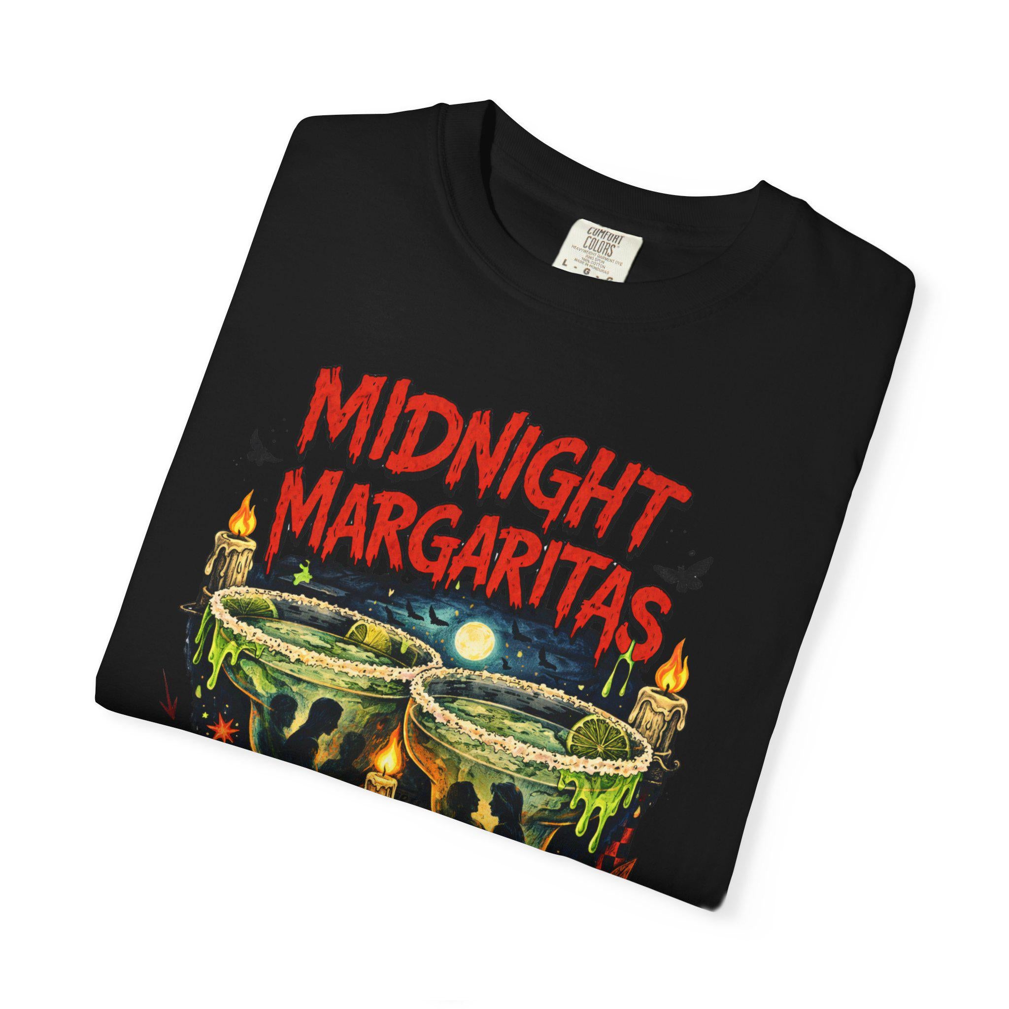 Midnight Margaritas Graphic Tee | Hand-Illustrated Cocktail Skull Art Shirt
