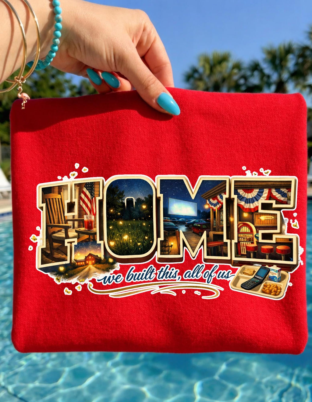 Vintage Travel Postcard Collage T-Shirt | Home Town USA Retro Lettering Unisex Tee Gift