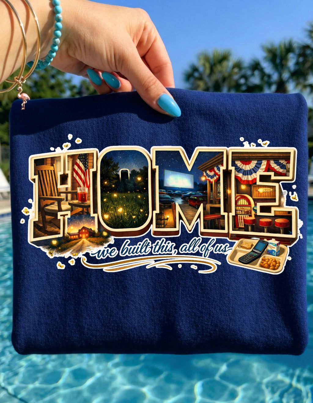 Vintage Travel Postcard Collage T-Shirt | Home Town USA Retro Lettering Unisex Tee Gift