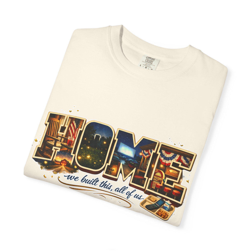 Vintage Travel Postcard Collage T-Shirt | Home Town USA Retro Lettering Unisex Tee Gift