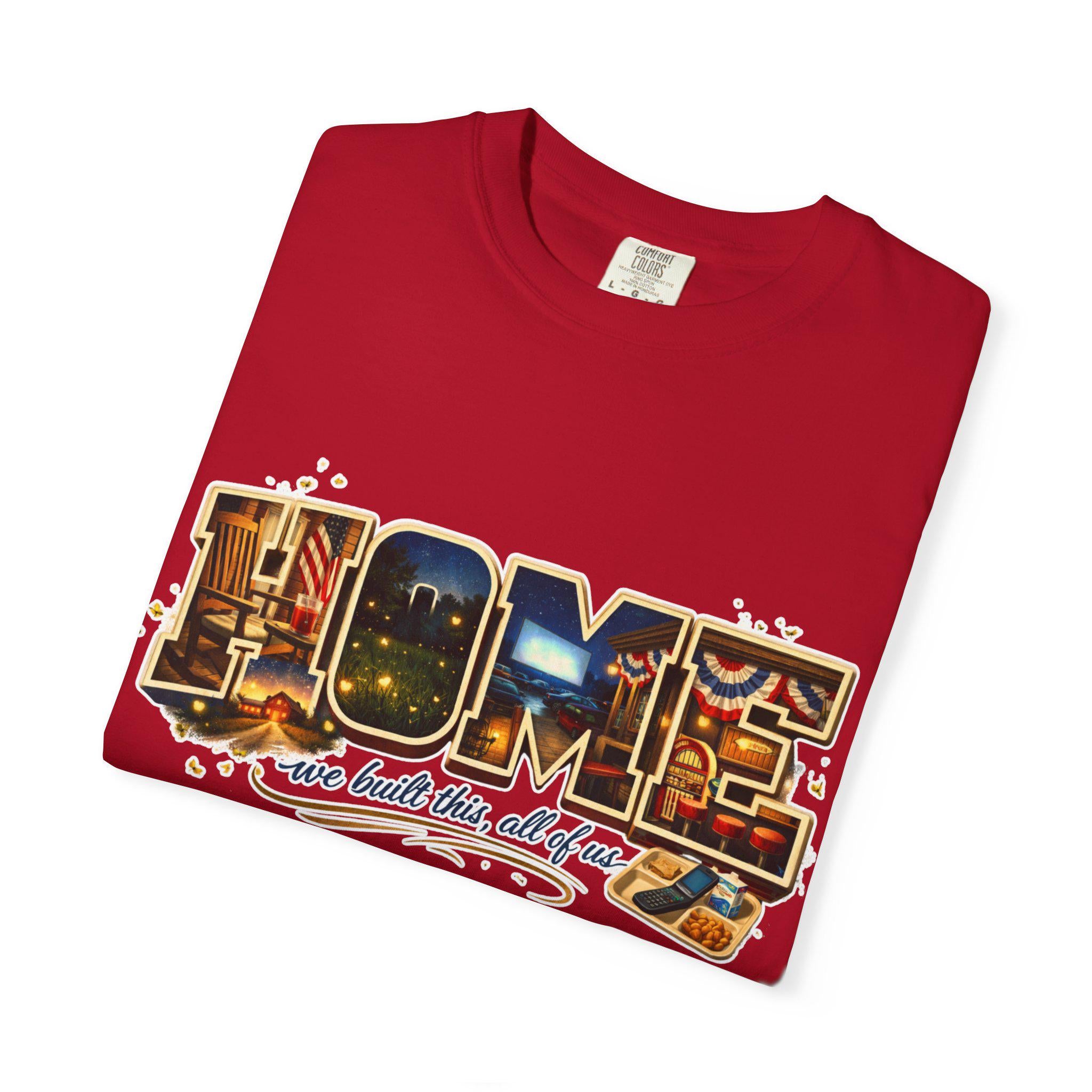 Vintage Travel Postcard Collage T-Shirt | Home Town USA Retro Lettering Unisex Tee Gift
