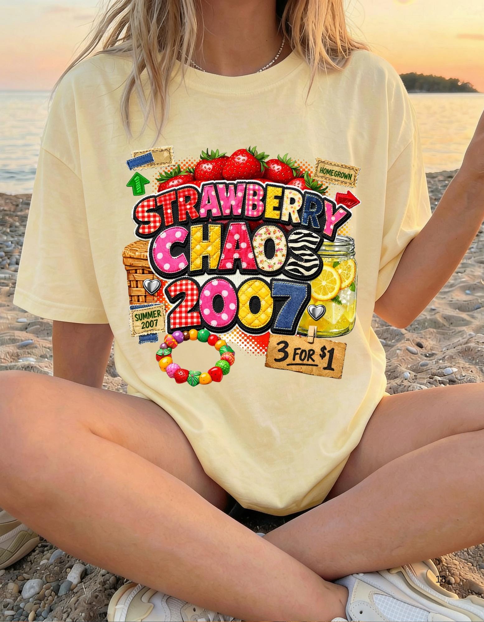 Strawberry Chaos 2007 T-Shirt | Retro Candy Market Graphic Vintage Tee Summer Festival Fashion