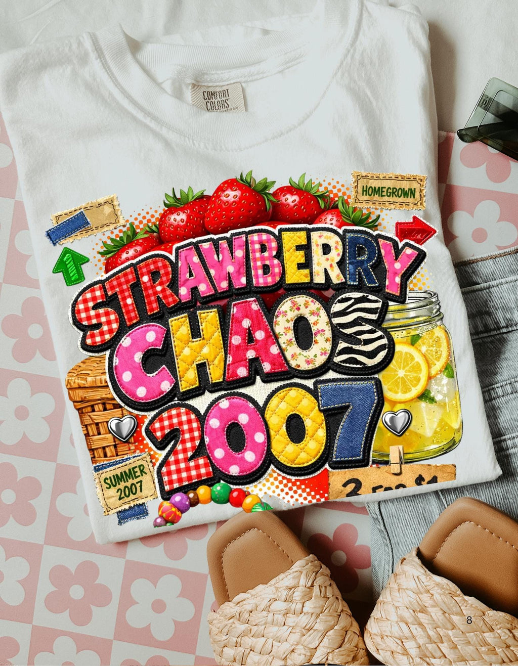 Strawberry Chaos 2007 T-Shirt | Retro Candy Market Graphic Vintage Tee Summer Festival Fashion