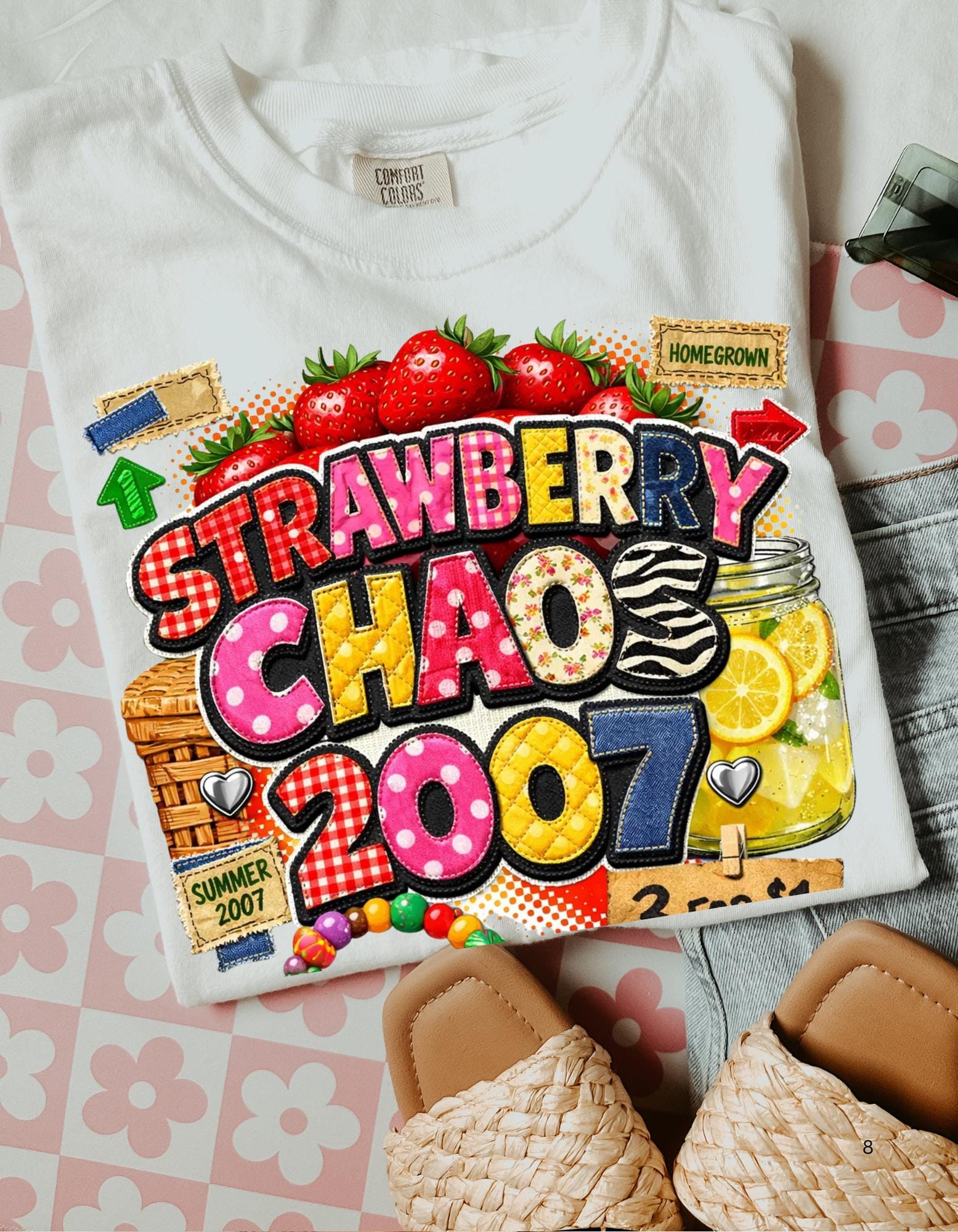 Strawberry Chaos 2007 T-Shirt | Retro Candy Market Graphic Vintage Tee Summer Festival Fashion