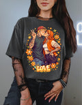 Kissing Couple Love T-Shirt Retro Floral Romance Tee Vintage Valentine Gift Unisex Top
