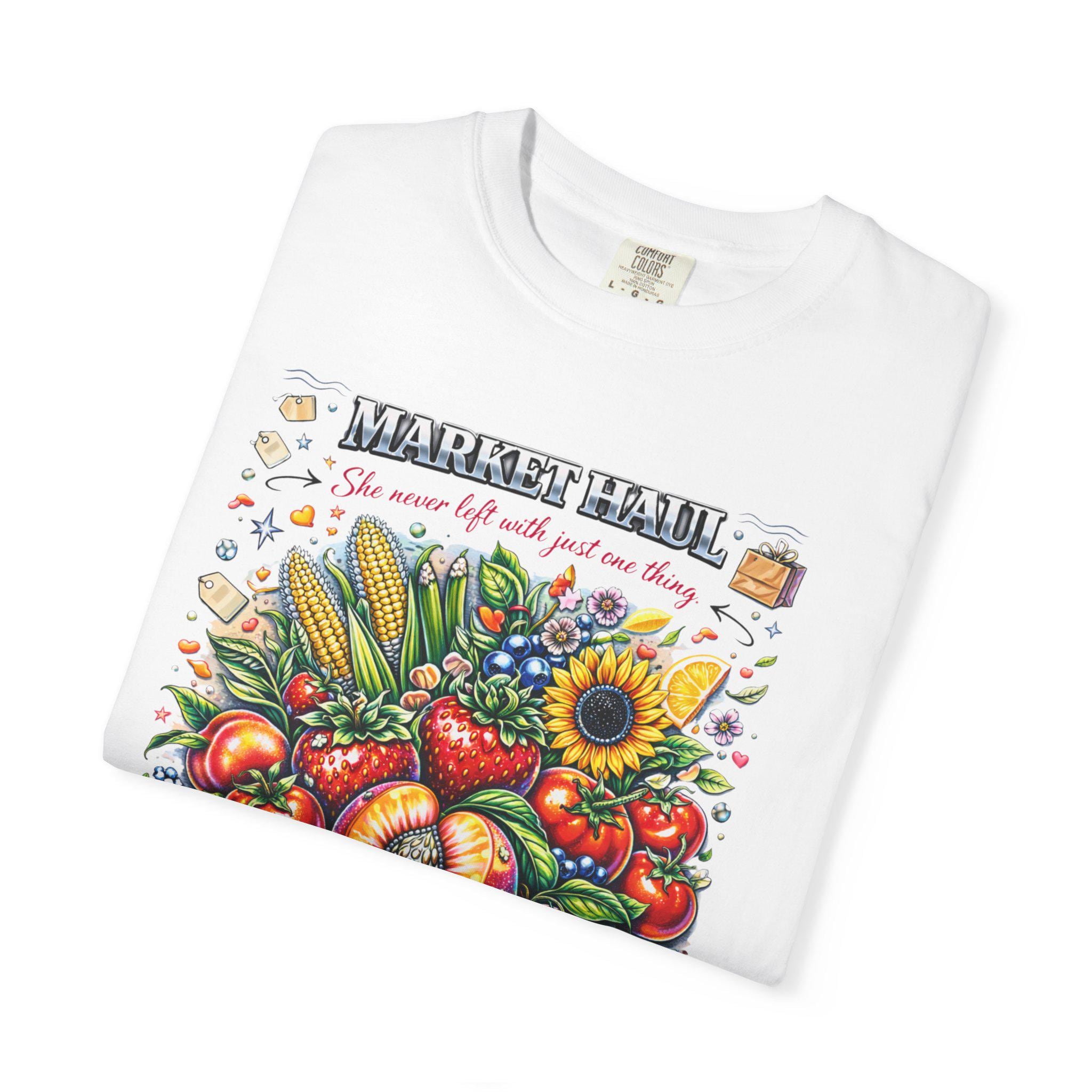Farmers Market Produce Illustration T-Shirt | Vintage Fruit Veggie Graphic Tee Vegan Garden Lover Gift