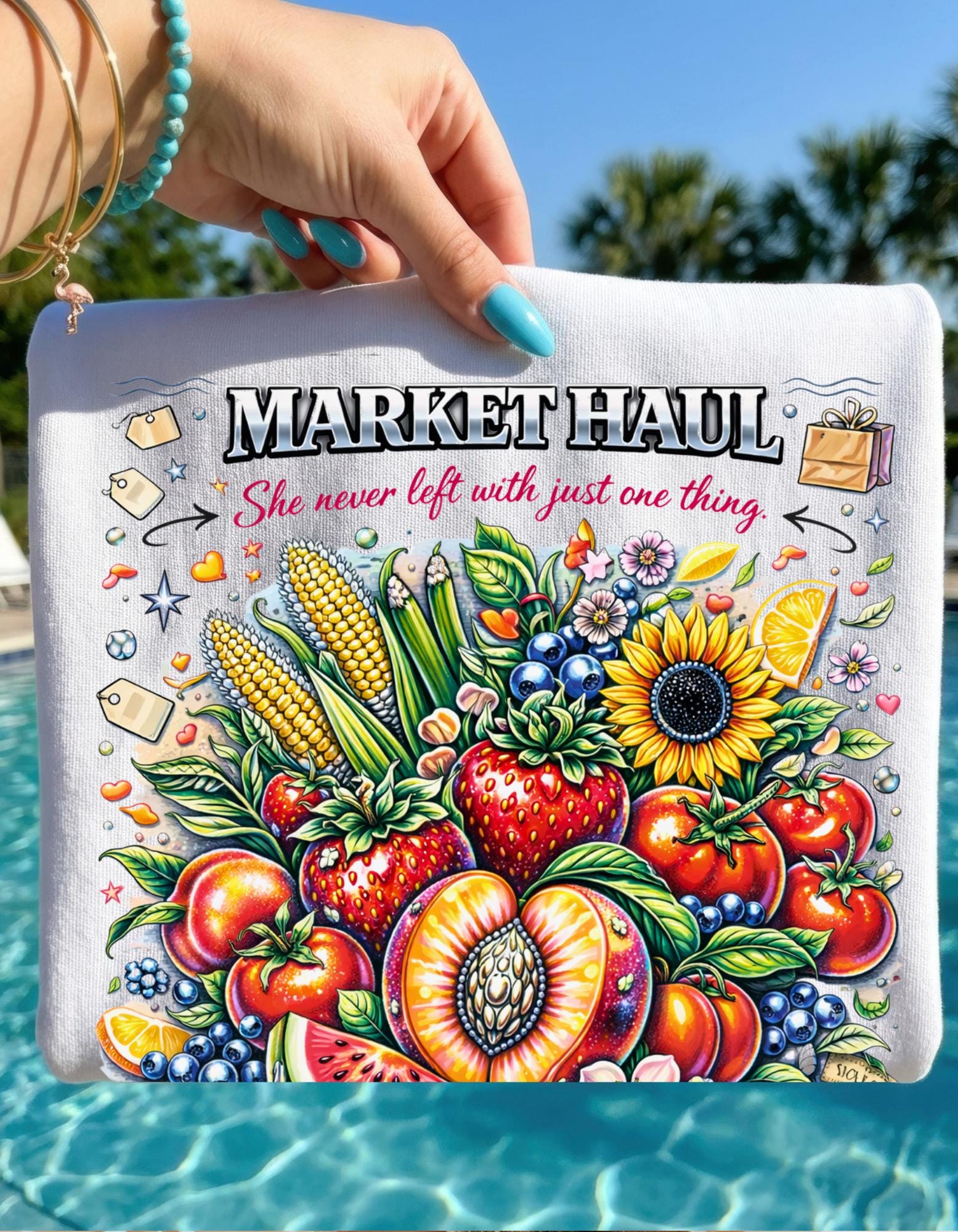 Farmers Market Produce Illustration T-Shirt | Vintage Fruit Veggie Graphic Tee Vegan Garden Lover Gift