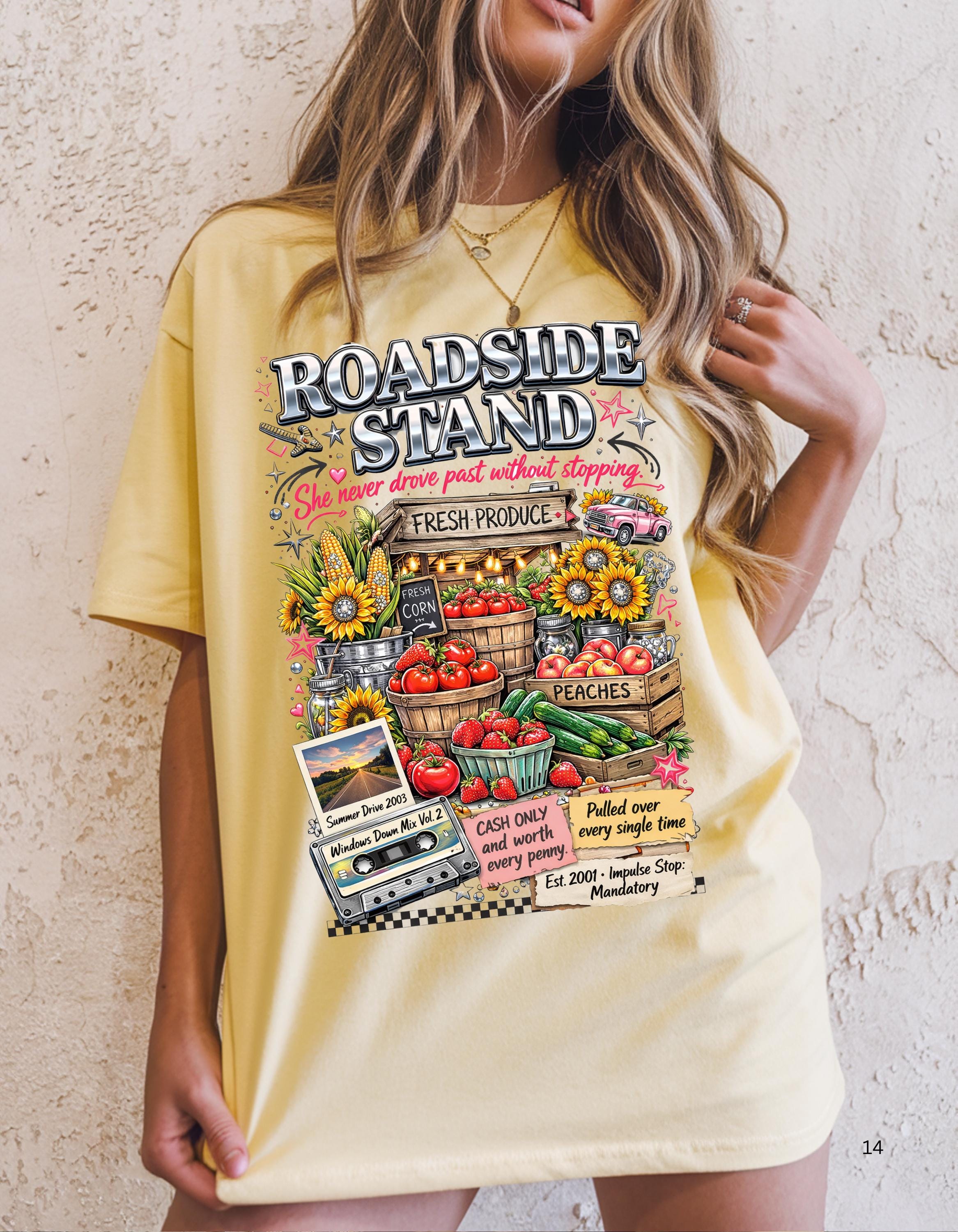Roadside Stand Produce T-Shirt | Vintage Farmers Market Graphic Tee | Retro Country Style Unisex Shirt