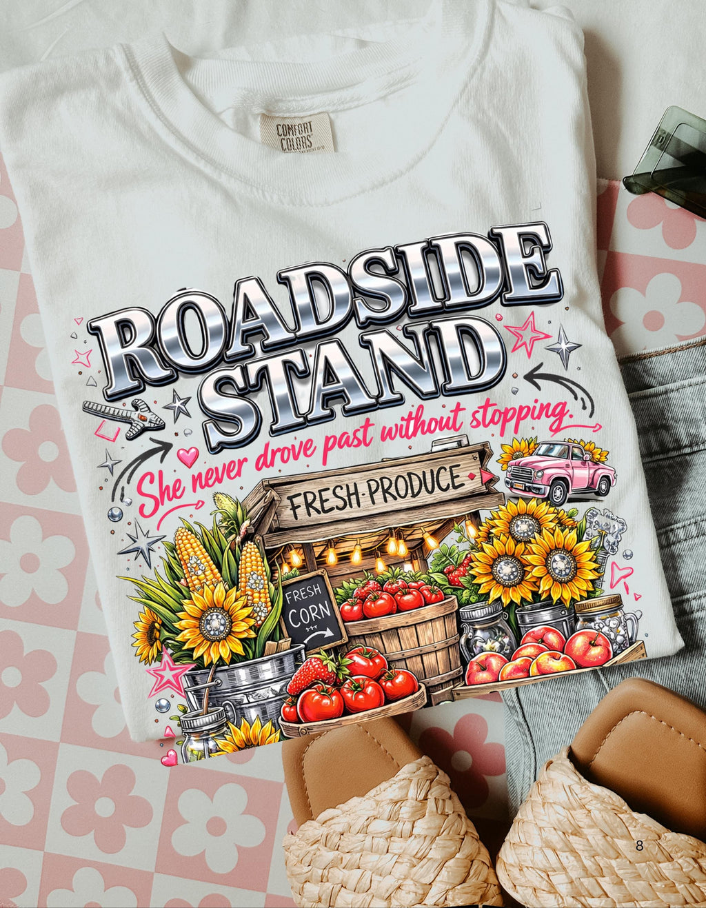 Roadside Stand Produce T-Shirt | Vintage Farmers Market Graphic Tee | Retro Country Style Unisex Shirt