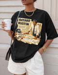 Bayard Rustin Civil Rights Leader illustration T-shirt | Vintage newspaper design