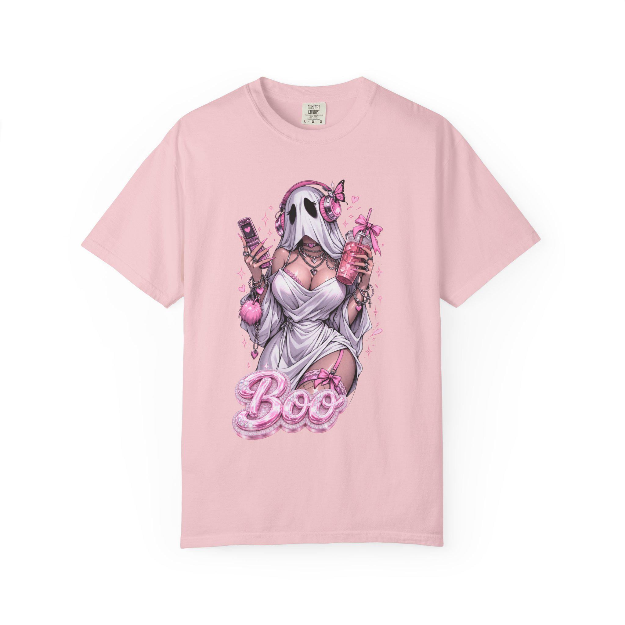 Sexy Ghost Girl Boo Halloween Pinup Horror Graphic T-Shirt Spooky Kawaii Anime Tee