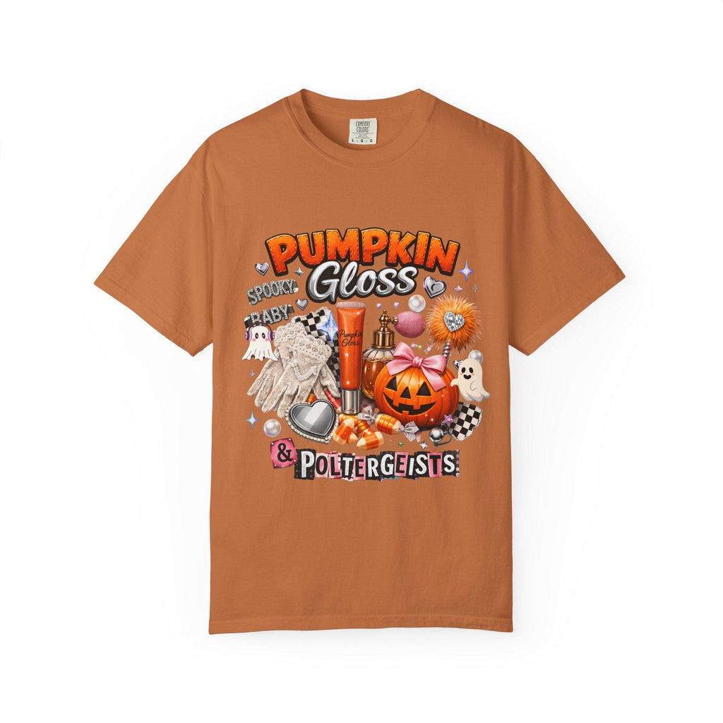 Pumpkin Gloss & Poltergeists Halloween T-Shirt | Spooky Lip Graphic Tee Ghost Fall Autumn Gift
