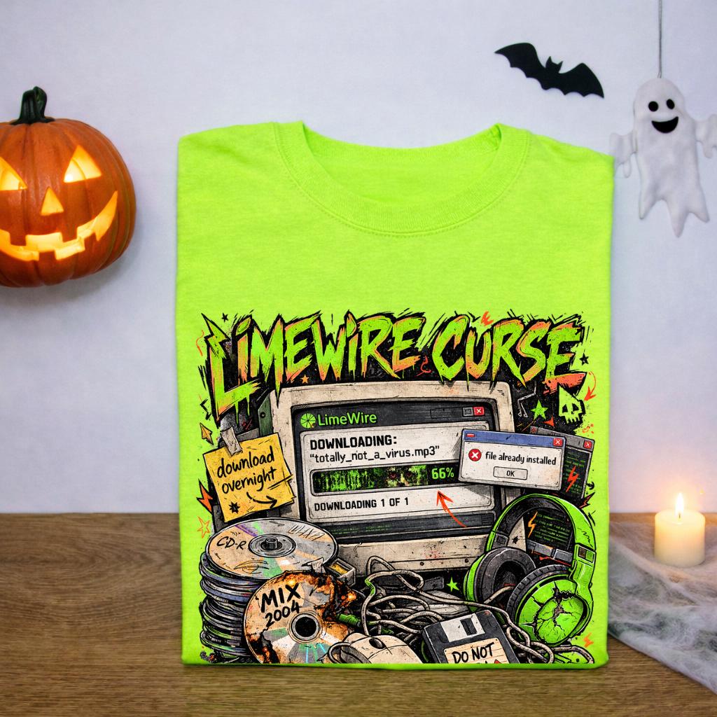 LimeWire Curse Graphic Tee | Retro File-Sharing Mixtape Design Vintage Music Shirt