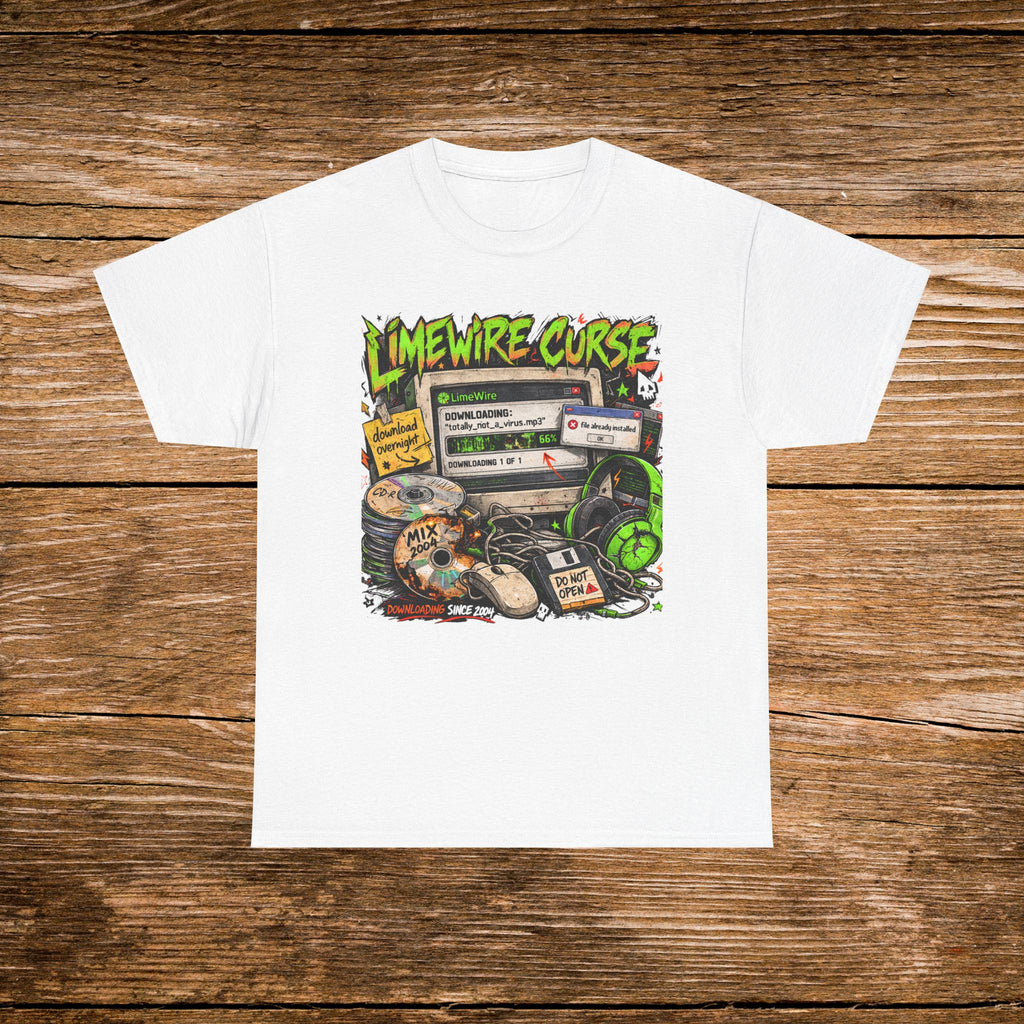 LimeWire Curse Graphic Tee | Retro File-Sharing Mixtape Design Vintage Music Shirt