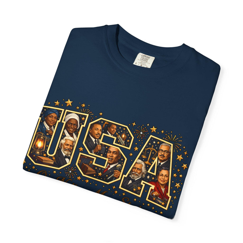 USA Letters Collage T-Shirt | Vintage Photo Patriotic Design Retro American Graphic Tee Gift