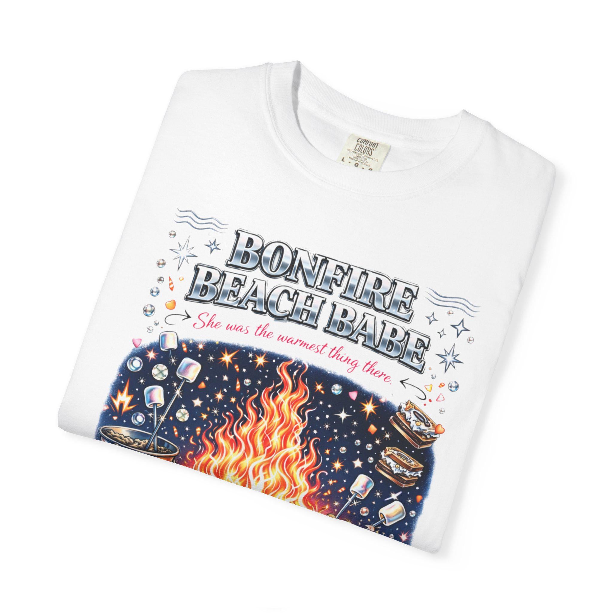 Bonfire Beach Night T-Shirt | Campfire Coastal Graphic Tee Summer Outdoor Unisex Apparel