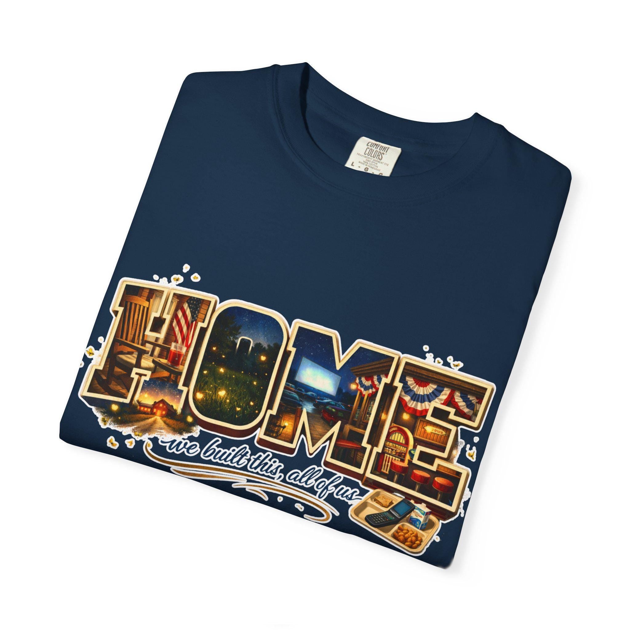 Vintage Travel Postcard Collage T-Shirt | Home Town USA Retro Lettering Unisex Tee Gift
