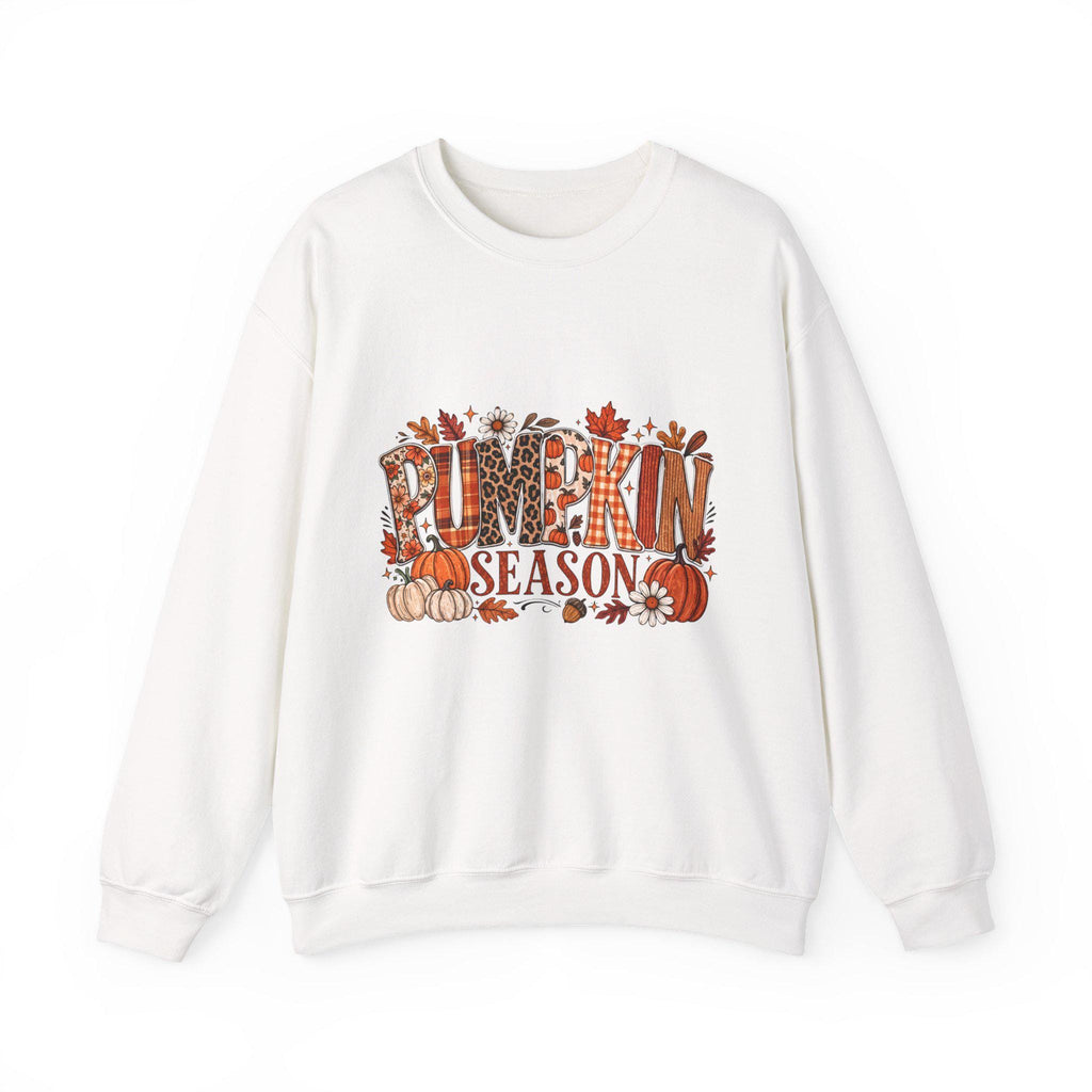 Pumpkin Season Sweatshirt Fall Autumn Leaves Harvest Thanksgiving Cozy Crewneck Sweater Gift