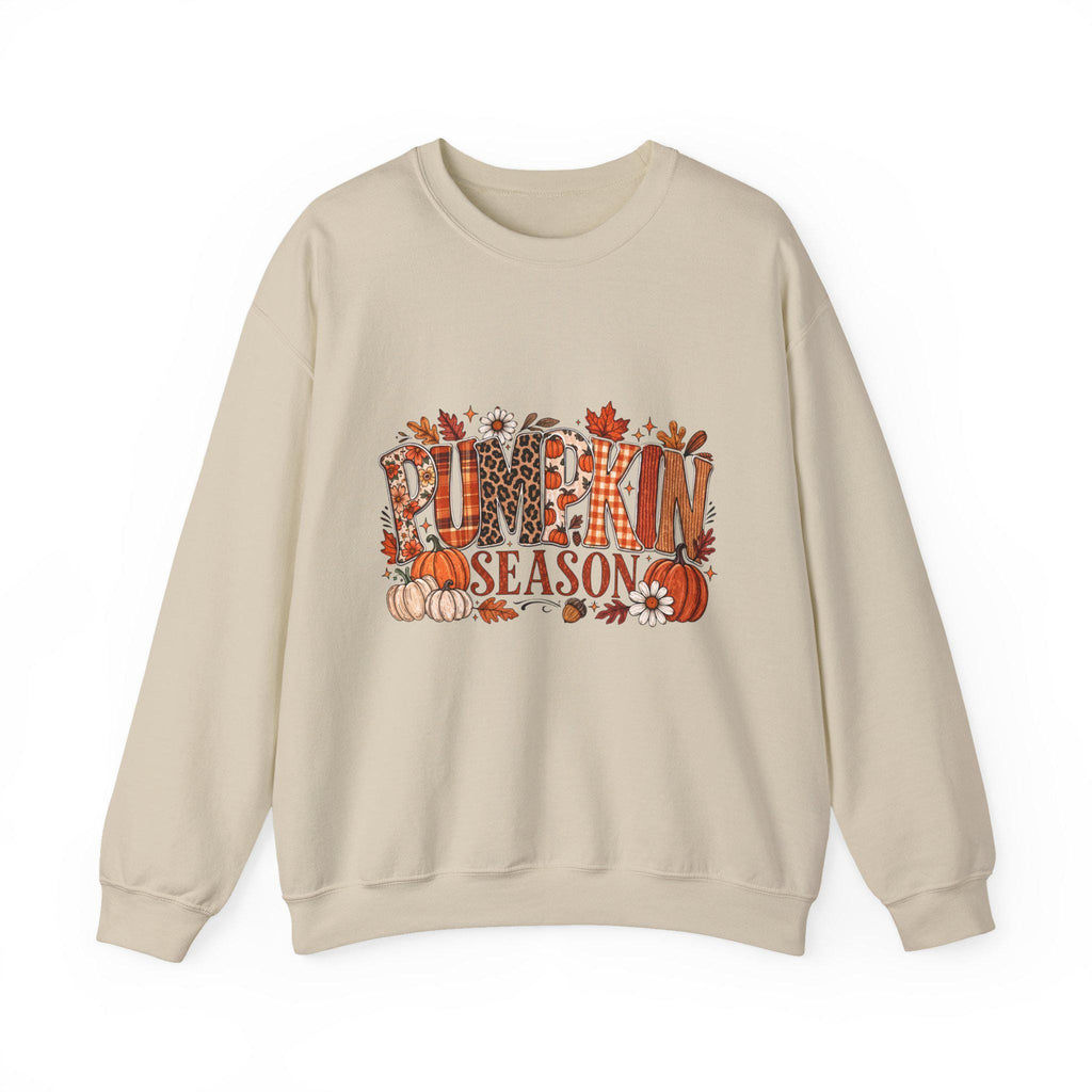 Pumpkin Season Sweatshirt Fall Autumn Leaves Harvest Thanksgiving Cozy Crewneck Sweater Gift