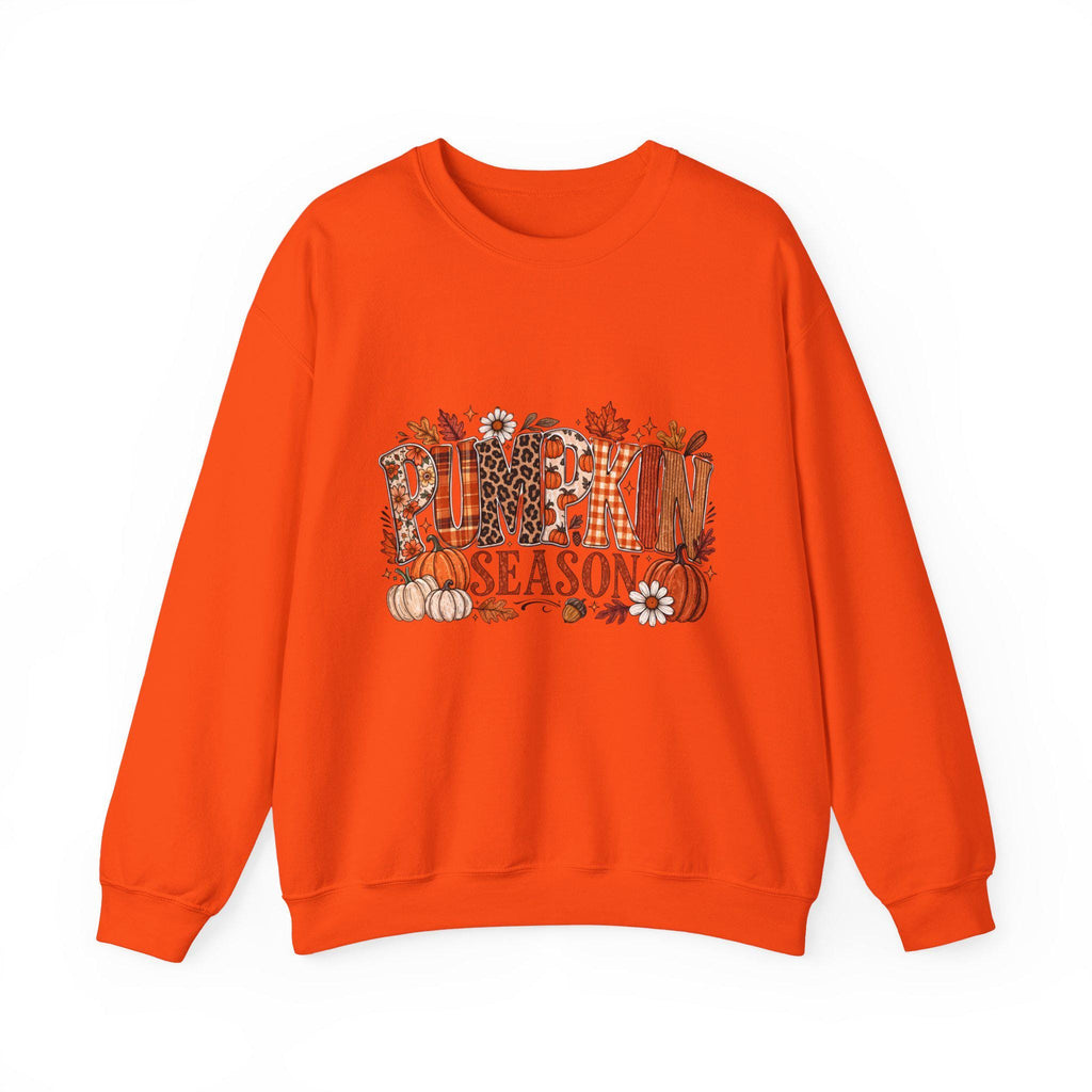 Pumpkin Season Sweatshirt Fall Autumn Leaves Harvest Thanksgiving Cozy Crewneck Sweater Gift