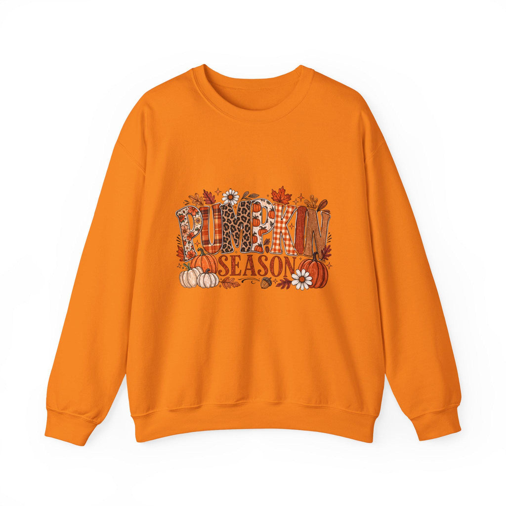 Pumpkin Season Sweatshirt Fall Autumn Leaves Harvest Thanksgiving Cozy Crewneck Sweater Gift