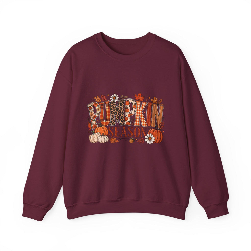 Pumpkin Season Sweatshirt Fall Autumn Leaves Harvest Thanksgiving Cozy Crewneck Sweater Gift