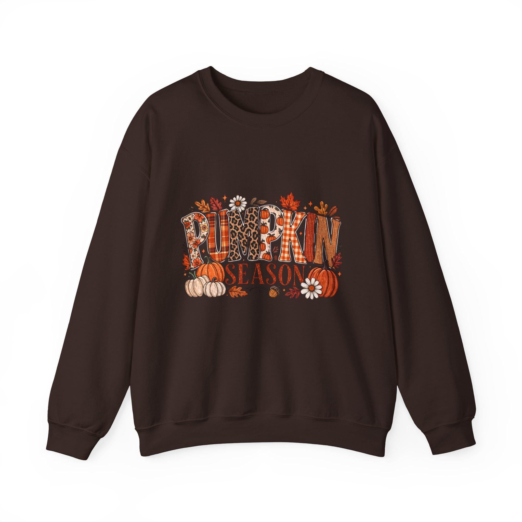 Pumpkin Season Sweatshirt Fall Autumn Leaves Harvest Thanksgiving Cozy Crewneck Sweater Gift