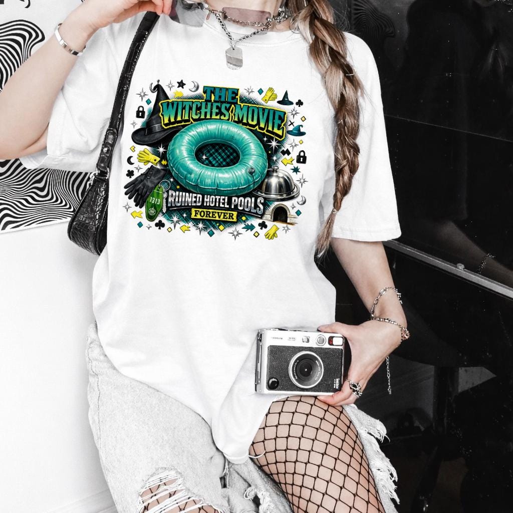 Witches Pool Graphic T-Shirt | Halloween Cult Symbol Tee Gothic Alternative Vintage Washed Unisex Top