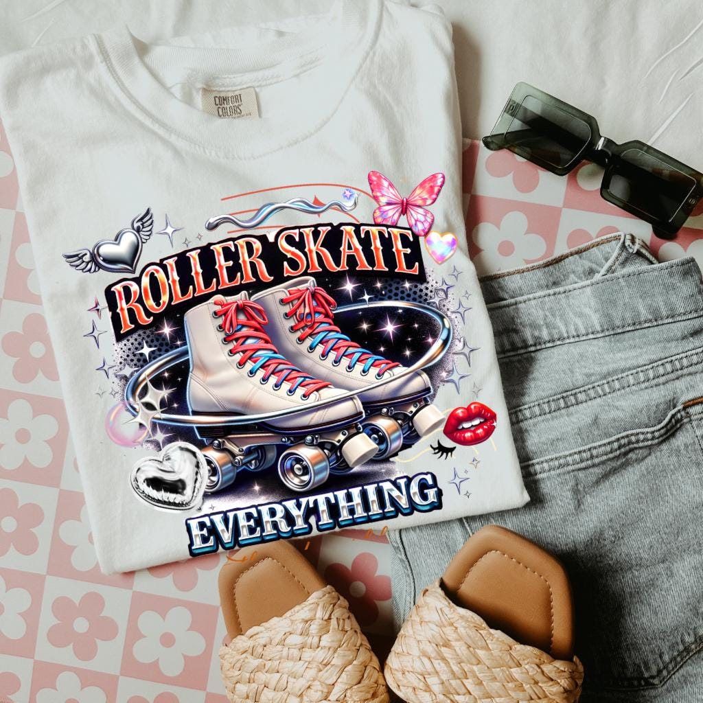 Roller Skate Everything T-Shirt | Retro Vintage Graphic Tee for Skaters | Unisex Derby Fashion Gift