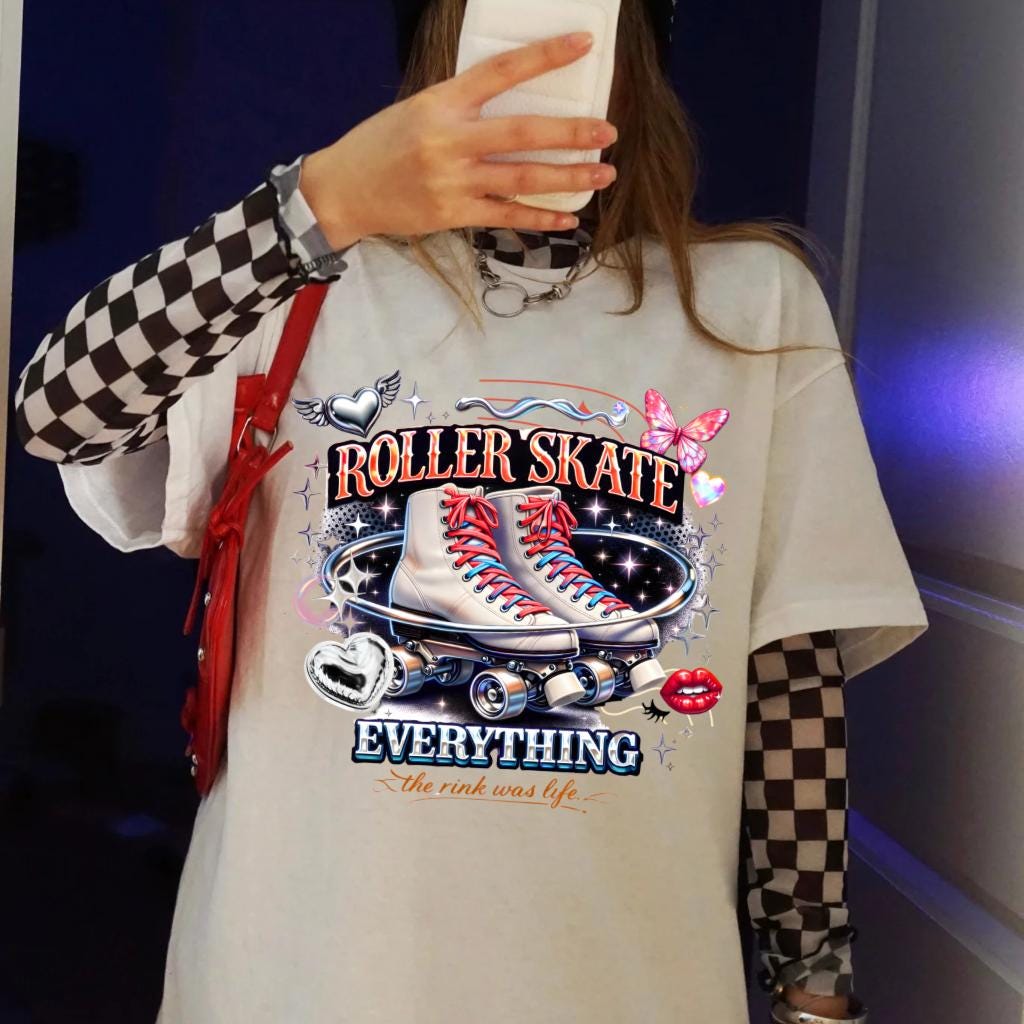 Roller Skate Everything T-Shirt | Retro Vintage Graphic Tee for Skaters | Unisex Derby Fashion Gift